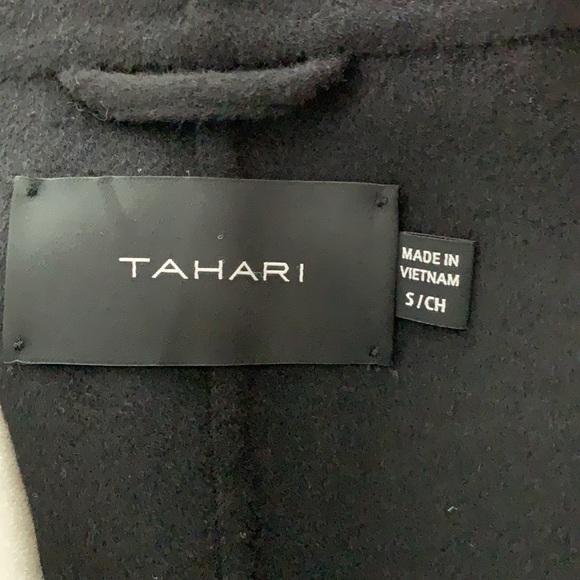 LAST ONE Tahari Ella Double Face Belted Wrap Coat - Picture 7 of 9